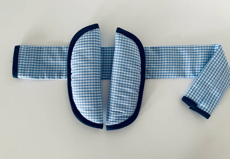 Kinderwagen Bezug Buggy Gurtpolster + Bauchbügel Vichy Karomuster Hellblau von Etsy - Rafetti