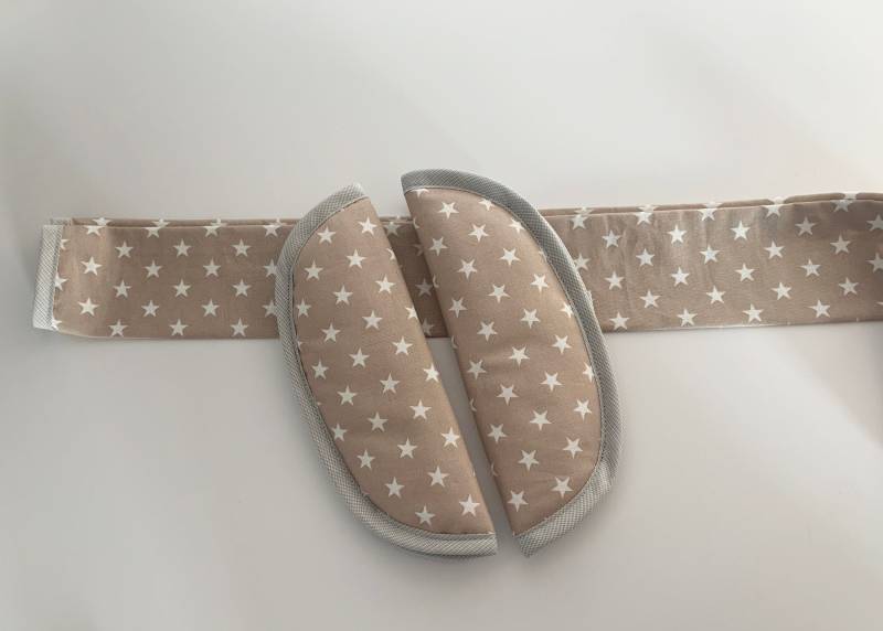 Kinderwagen Buggy Bugaboo Set Gurtpolster + Bügelschoner Sterne Beige Weiss von Etsy - Rafetti