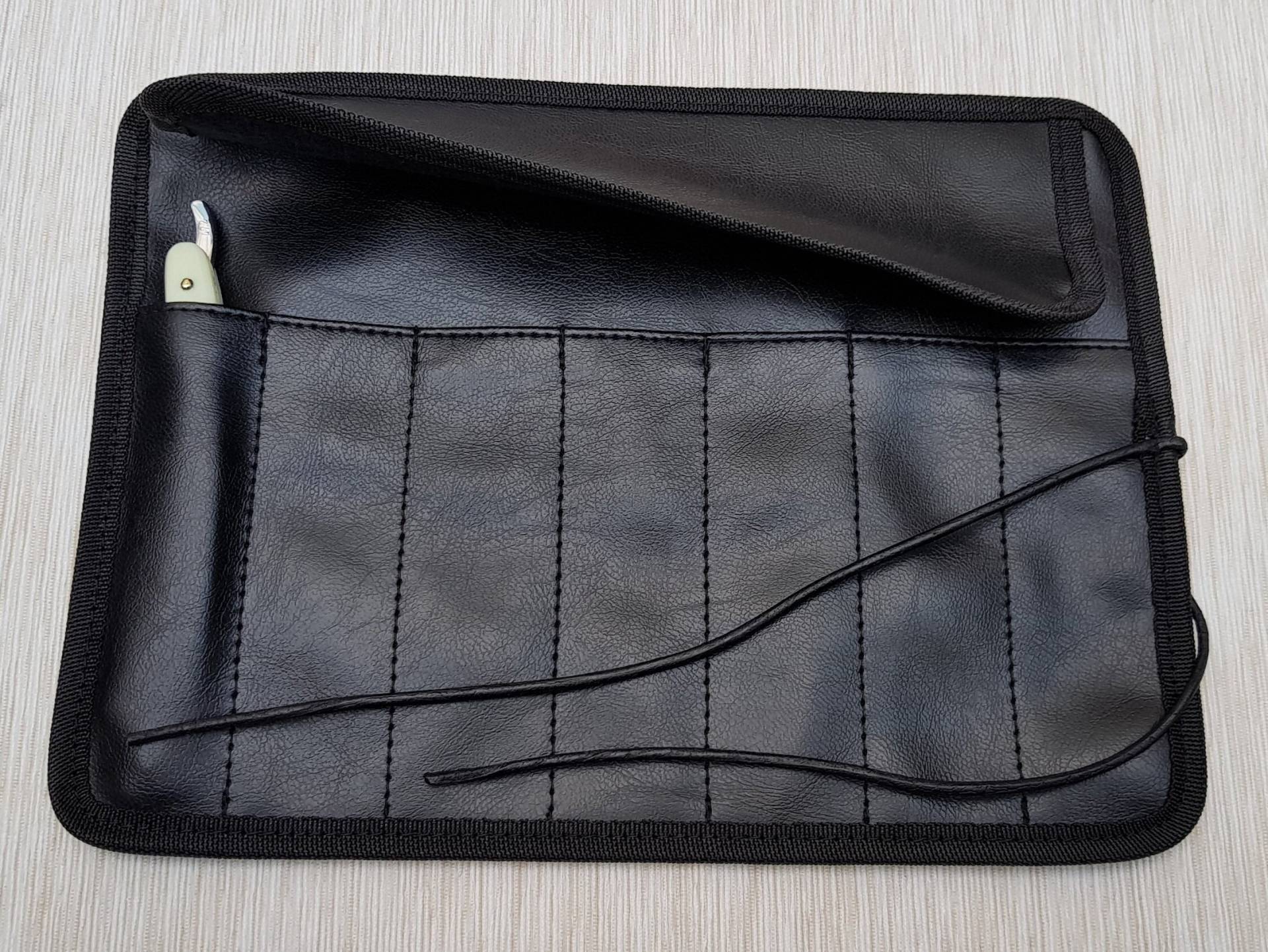7-Tage Rasiermesser Schwarz Kunstleder Rolle/Etui Von Windrose von Etsy - RazorsandMore