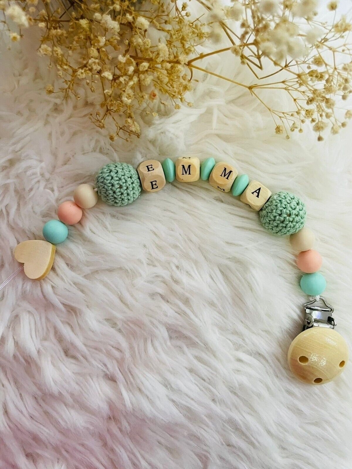 Schnullerkette Mit Namen Handgefertigt Personalisiert Schnullerkette Mit Namen Handgefertigt Personalisiert von Etsy - ReUnikat