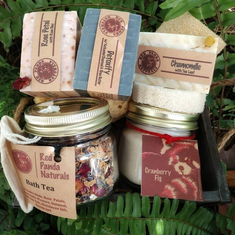 Geschenkset - Handgemacht, Vegan, Kleine Badeseife Und Badetee von Etsy - RedPandaNaturals