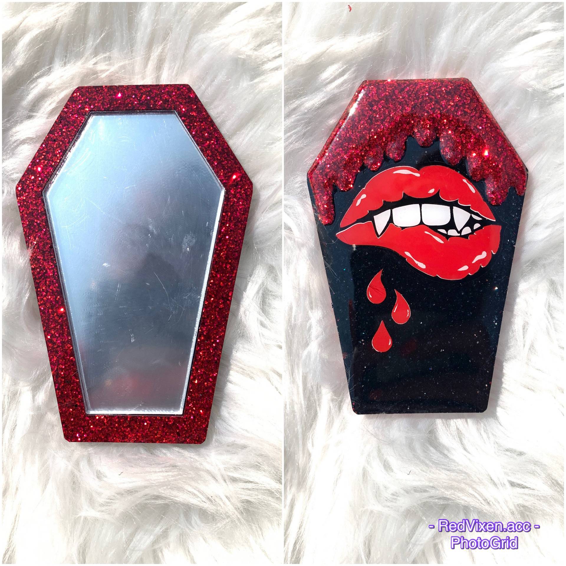 Vampir Schwarz Und Rot Glitzer Coffin Compact Spiegel | Tropfen Reisespiegel Vampir Schwarz Und Rot Glitzer Coffin Compact Spiegel | Tropfen Reisespiegel von Etsy - RedVixenAcc
