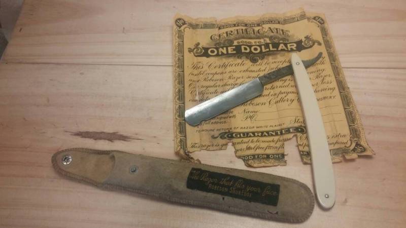 Robeson Straight Razor Mit Original Filztasche Und Einem Vintage One Dollar Rabatt Coupon Ungefähr Hundert Jahre Alt von Etsy - Redstone2020