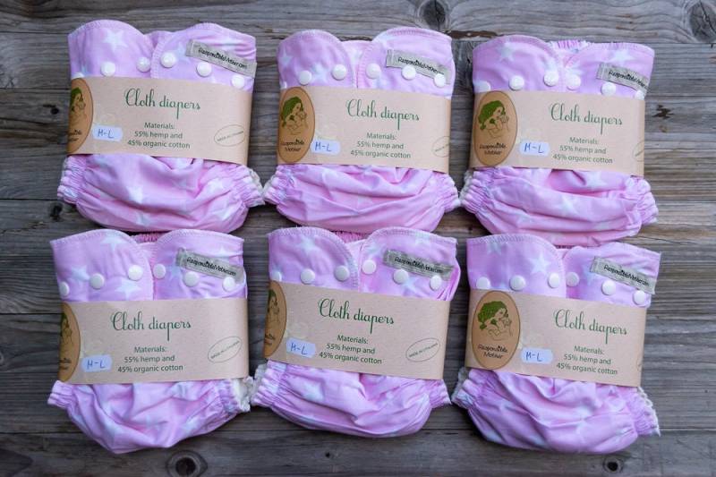 6Er Set Hanf-Baumwoll-Baumwollstoff-Windel-Set + Woll-Überzieher Gratis/M-L Stoffwindel-Set Geschenk Naturmaterial von Etsy - ResponsibleMother