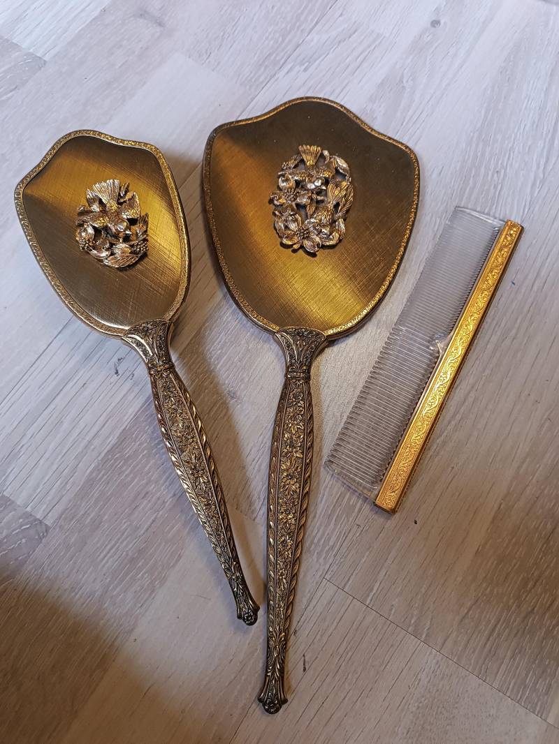 Handspiegel Bürste Kamm Set Vintage Alt von Etsy - RetroGallerieShop