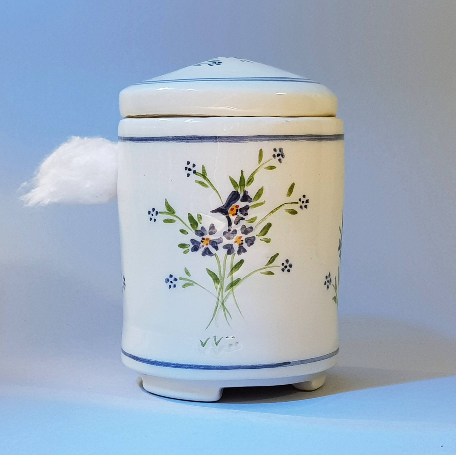 Floral Make-Up-Glas, Keramik Make-Up Watte Spender Und Behälter, Mason Jar von Etsy - RetroStyleCeramics