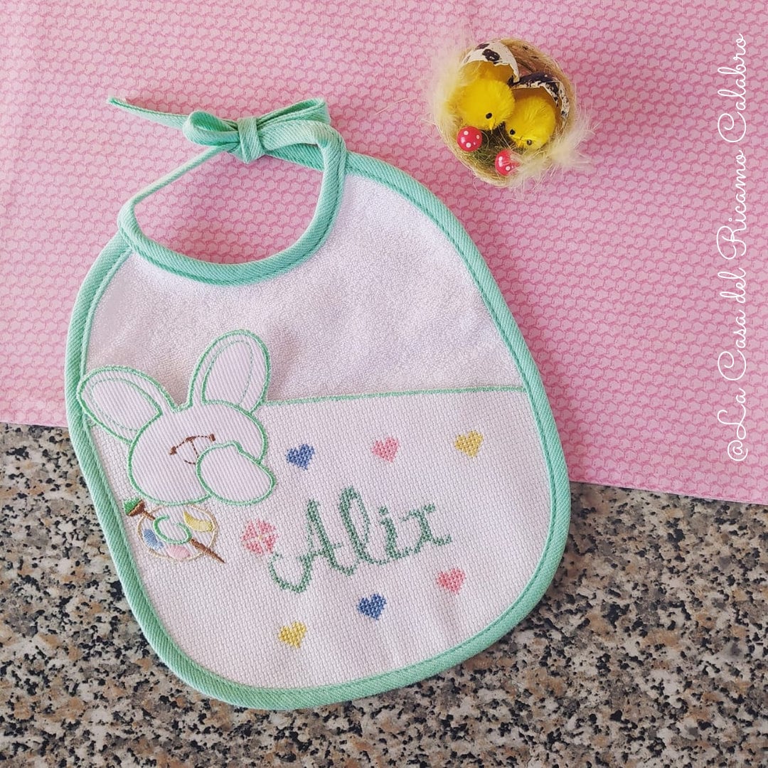 Personalisierte Lätzchen Aus Baumwolle Und Frottee Mit Gesticktem Namen von Etsy - RicamoCalabroStore