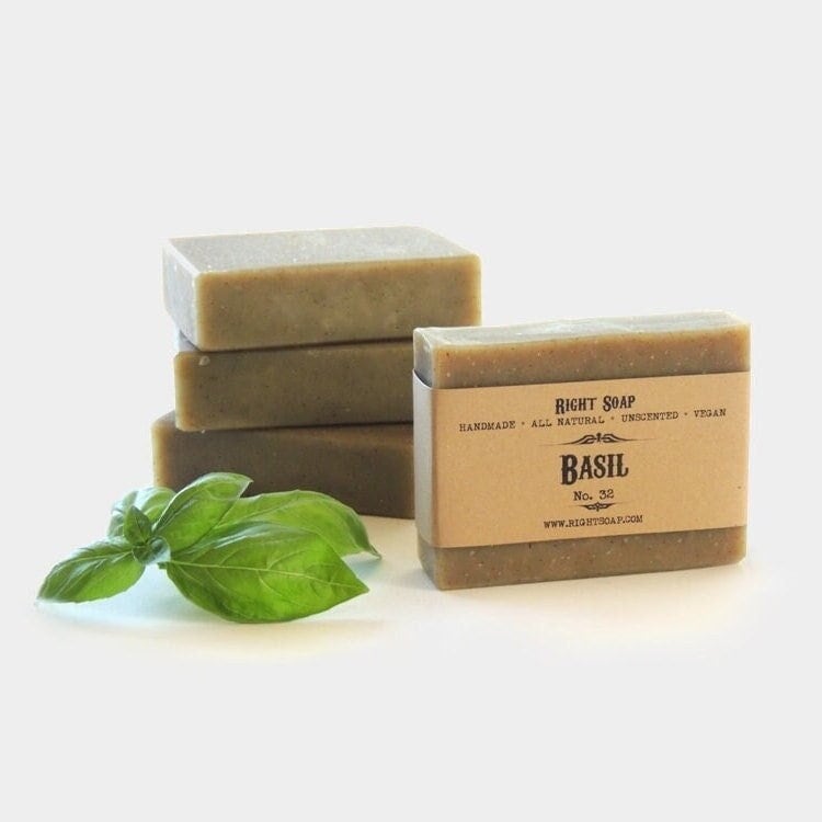 Basil Seife Ganz Natürliche, Unparfümierte, Vegane, Handgemachte Seife Für Empfindliche Haut von Etsy - RightSoap