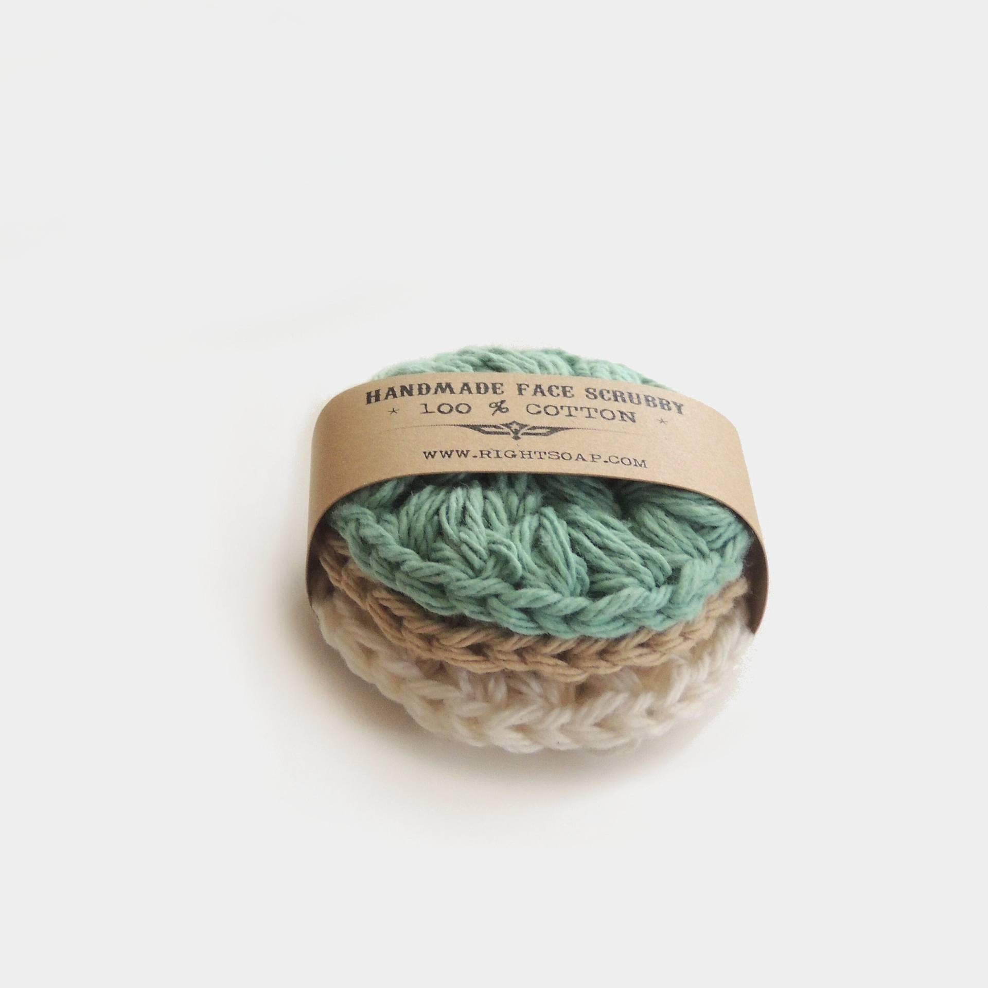 Baumwoll Gesicht Scrubby | Crochet Scrubbies Wiederverwendbare Runden Make-Up-Entferner 3Er-Set von Etsy - RightSoap