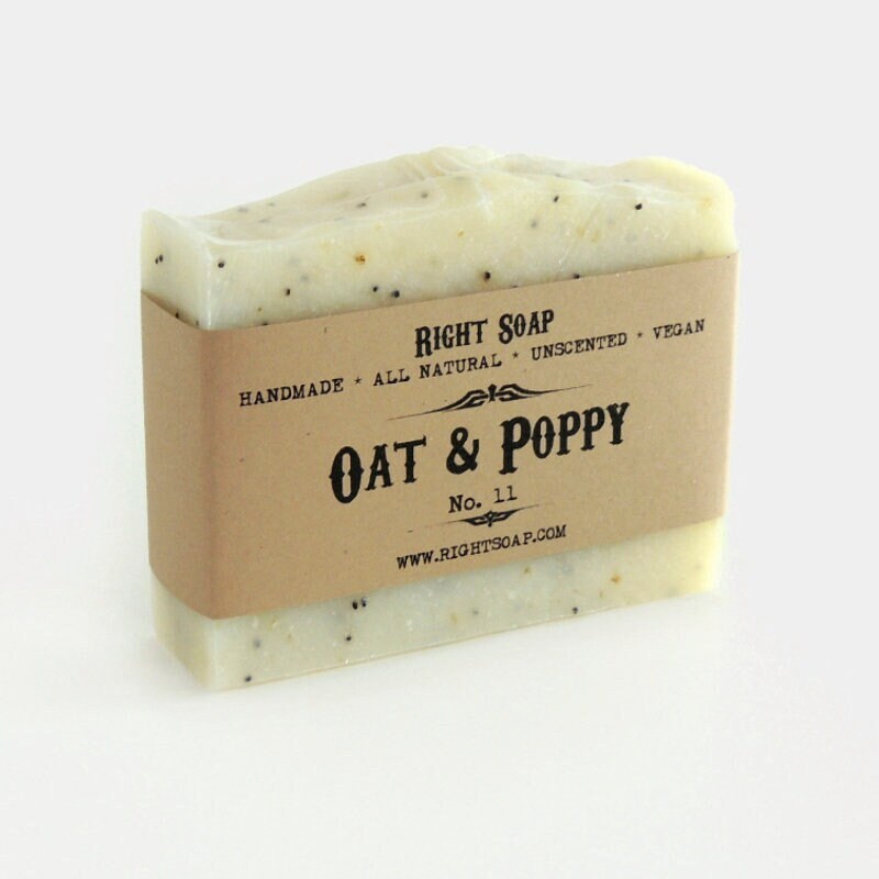 Haferflocken Und Mohn Peeling-Seife | Für Empfindliche Haut Natürlich, Nicht Parfümiert, Vegan von Etsy - RightSoap