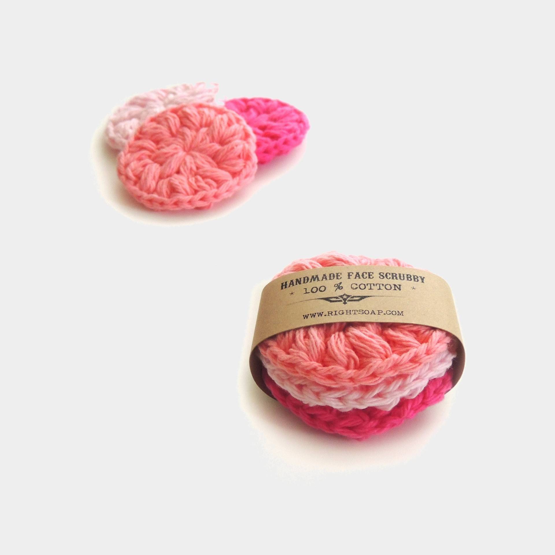 Rosa Gesicht Scrubbies | Geschenk Für Sie Gehäkelt Baumwolle Wiederverwendbar Kleines Frau 3Er Set von Etsy - RightSoap