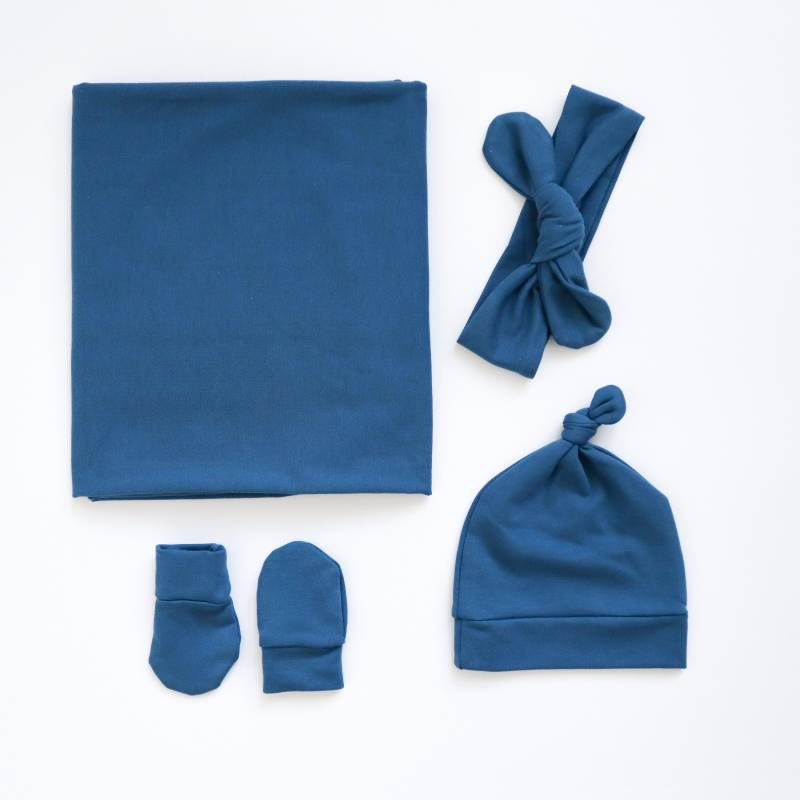 Marine Neugeborenen Wickeln Set - Mädchen Carseat Decke Und Stirnband Set Blau Organic Stretch Marine Neugeborenen Wickeln Set - Mädchen Carseat Decke Und Stirnband Set Blau Organic Stretch von Etsy - RipkaStore