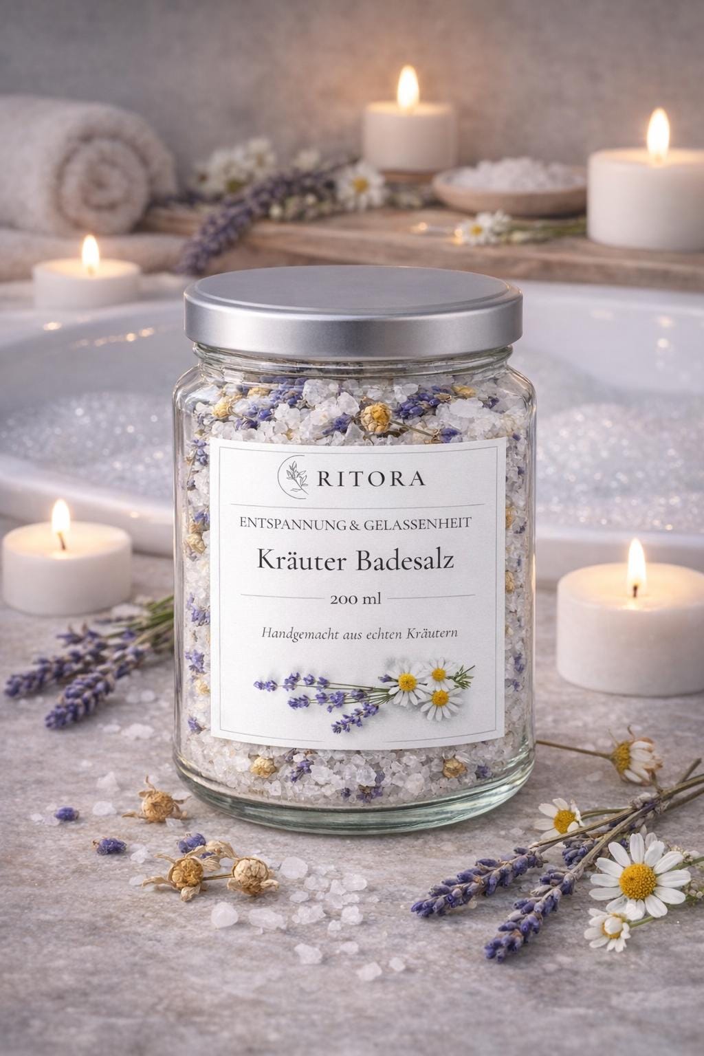 Kräuter Badesalz 200 Ml - Natürliches Kräuterbad Entspannung/Selfcare Geschenkidee von Etsy - RitoraRituale