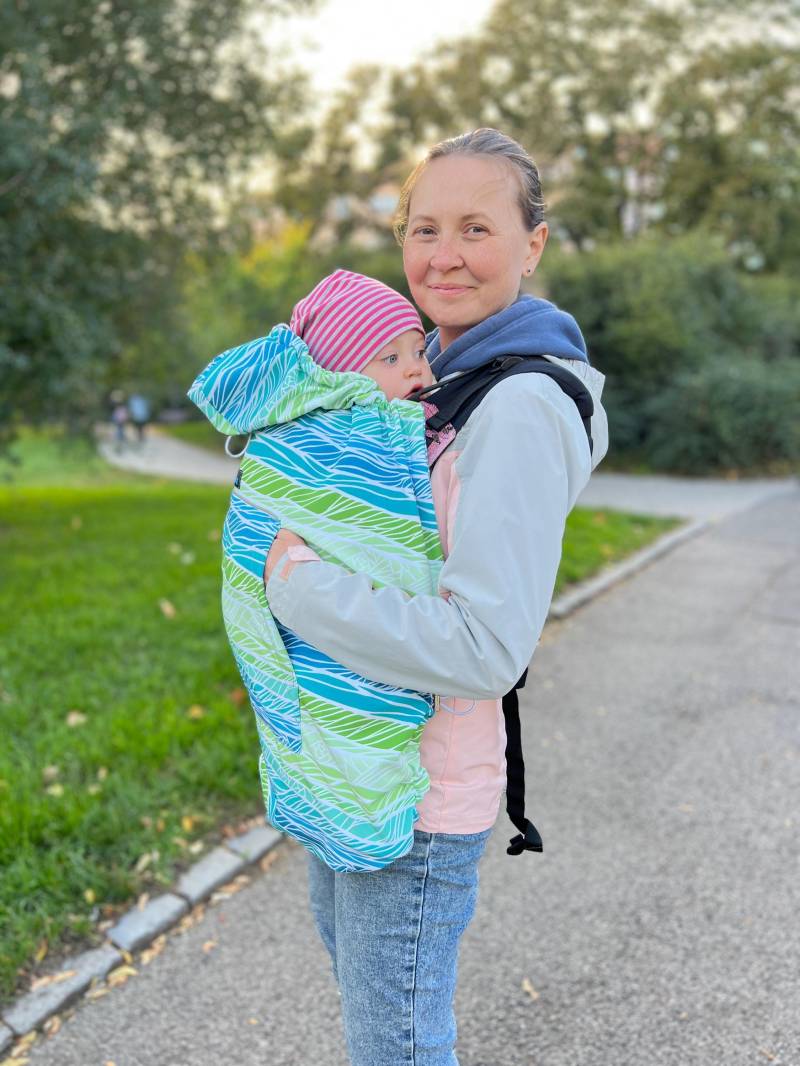 2In1 Wasserdichte Winddichte Softshell-Babytrage-Abdeckung Kinderwagen, Autositz, Fahrradsitz Farbige Wellen von Etsy - RoNababyShopEU