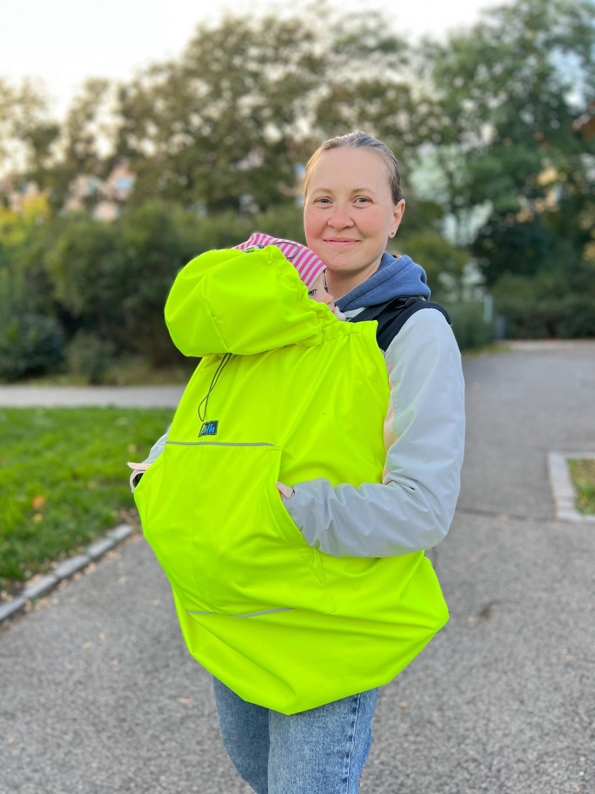 2In1 Wasserdichter Winddichter Softshell Babytrage Cover Kinderwagen - & Autositzschutz Neon Gelb von Etsy - RoNababyShopEU