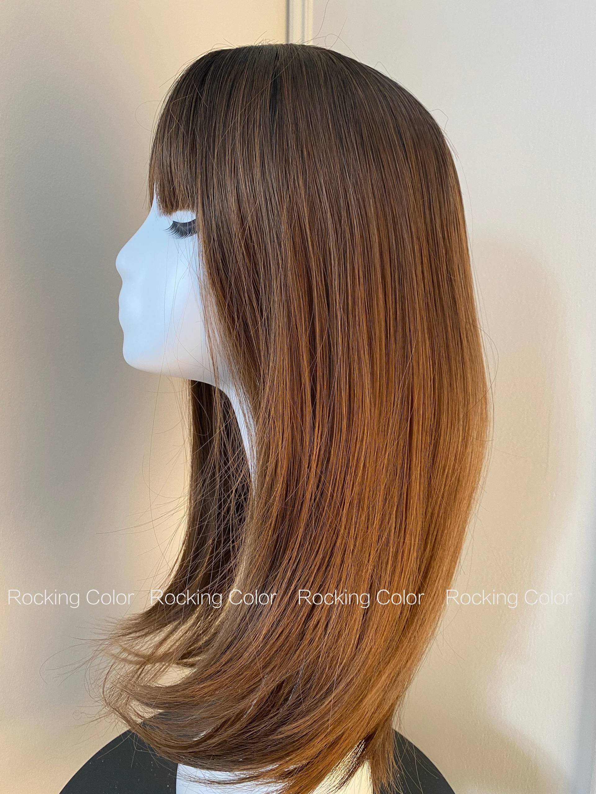 Braune Ombre Gerade Perücke Mit Pony. 20-Zoll Lange Dunkle Wurzelbraun Perücke. Gratis Perückenkappe Braune Ombre Gerade Perücke Mit Pony. 20-Zoll Lange Dunkle Wurzelbraun Perücke. Gratis Perückenkappe von Etsy - RockingColour