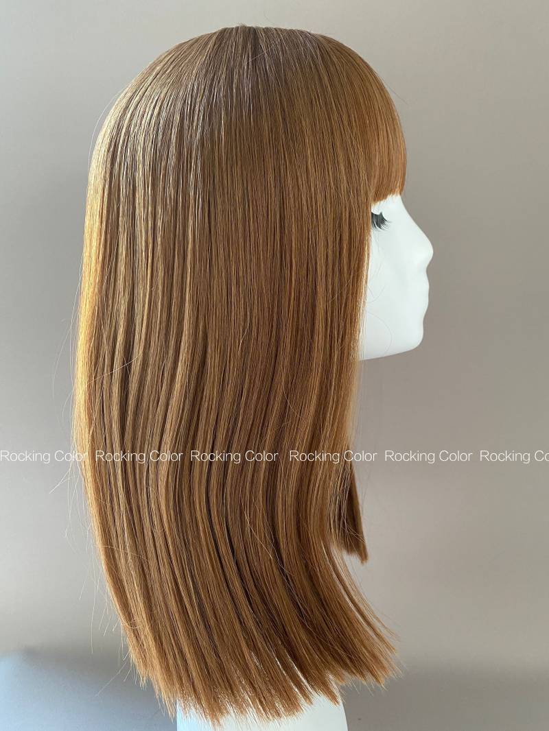Gerade Perücke Kastanienbraun/Braun 50 cm Lang Mit Pony, Natürlicher Glanz, Fransenhaar, Kostenlose Perückenkappe Inklusive von Etsy - RockingColour