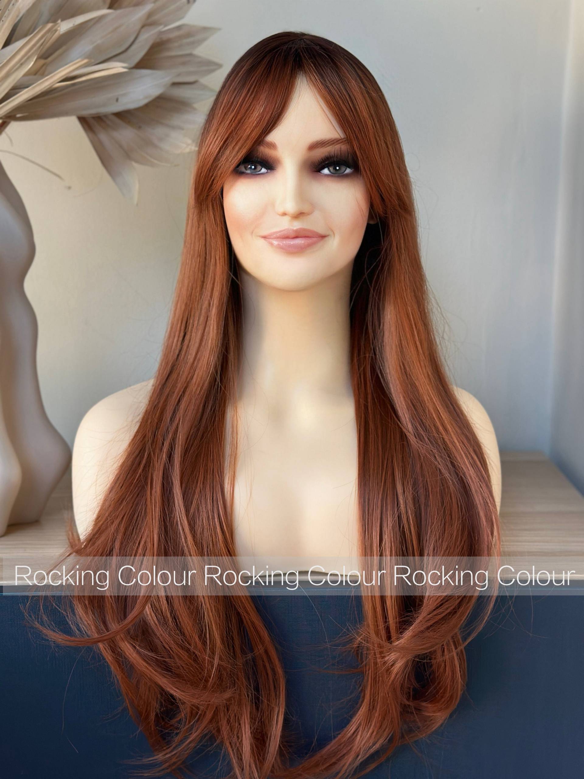 Deep Ginger Red Ombre-Perücke Mit Side Pony/26-Zoll Dark Root Cooper Side-Fringe-Perücke. Gratis Perückenkappe Deep Ginger Red Ombre-Perücke Mit Side Pony/26-Zoll Dark Root Cooper Side-Fringe-Perücke. Gratis Perückenkappe von Etsy - RockingColour