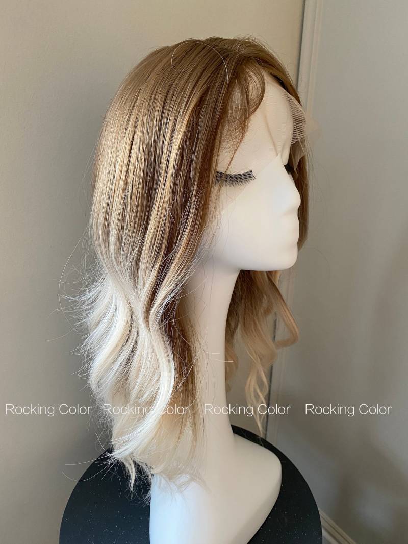 Goldene Braun Bis Blonde Volle Spitze Front Perücke, 22-Zoll Lange Gewellte Perücke. Gratis Perückenkappe von Etsy - RockingColour