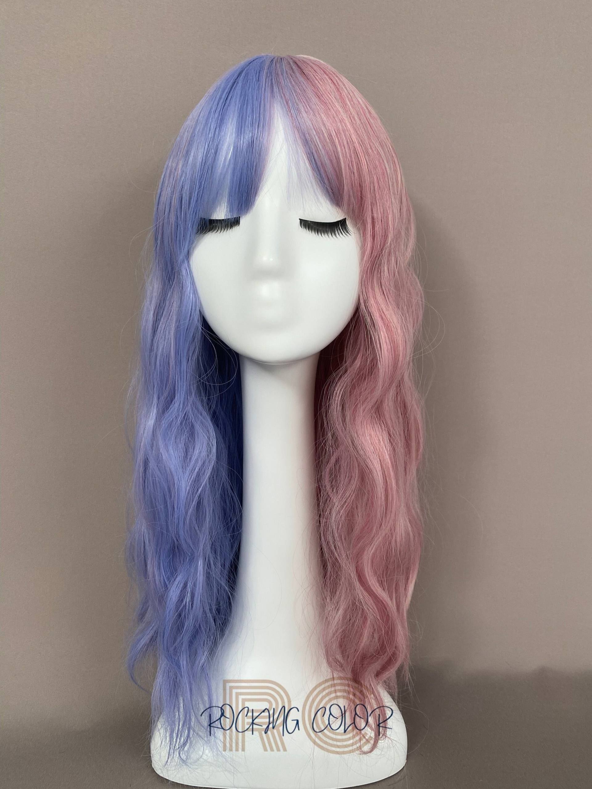 Pastell Blau & Rosa Zwei Töne Culry Perücke Mit Side Pony. 24-Zoll-Halb Halb Lange Gewellte Perücke. Gratis Perückenkappe Pastell Blau & Rosa Zwei Töne Culry Perücke Mit Side Pony. 24-Zoll-Halb Halb Lange Gewellte Perücke. Gratis Perückenkappe von Etsy - RockingColour