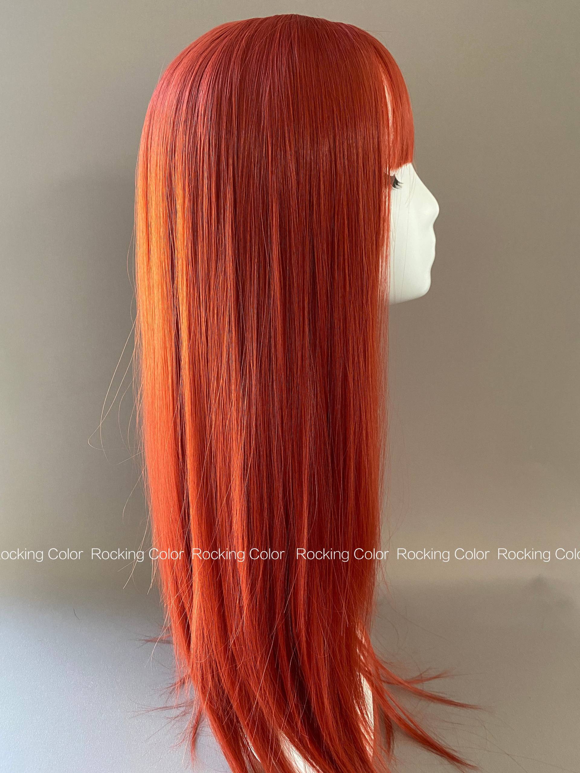Red Ginger Straight Perücke Mit Ponys/24 Zoll Langen Orange Fransen-Perücke. Gratis Perückenkappe Red Ginger Straight Perücke Mit Ponys/24 Zoll Langen Orange Fransen-Perücke. Gratis Perückenkappe von Etsy - RockingColour