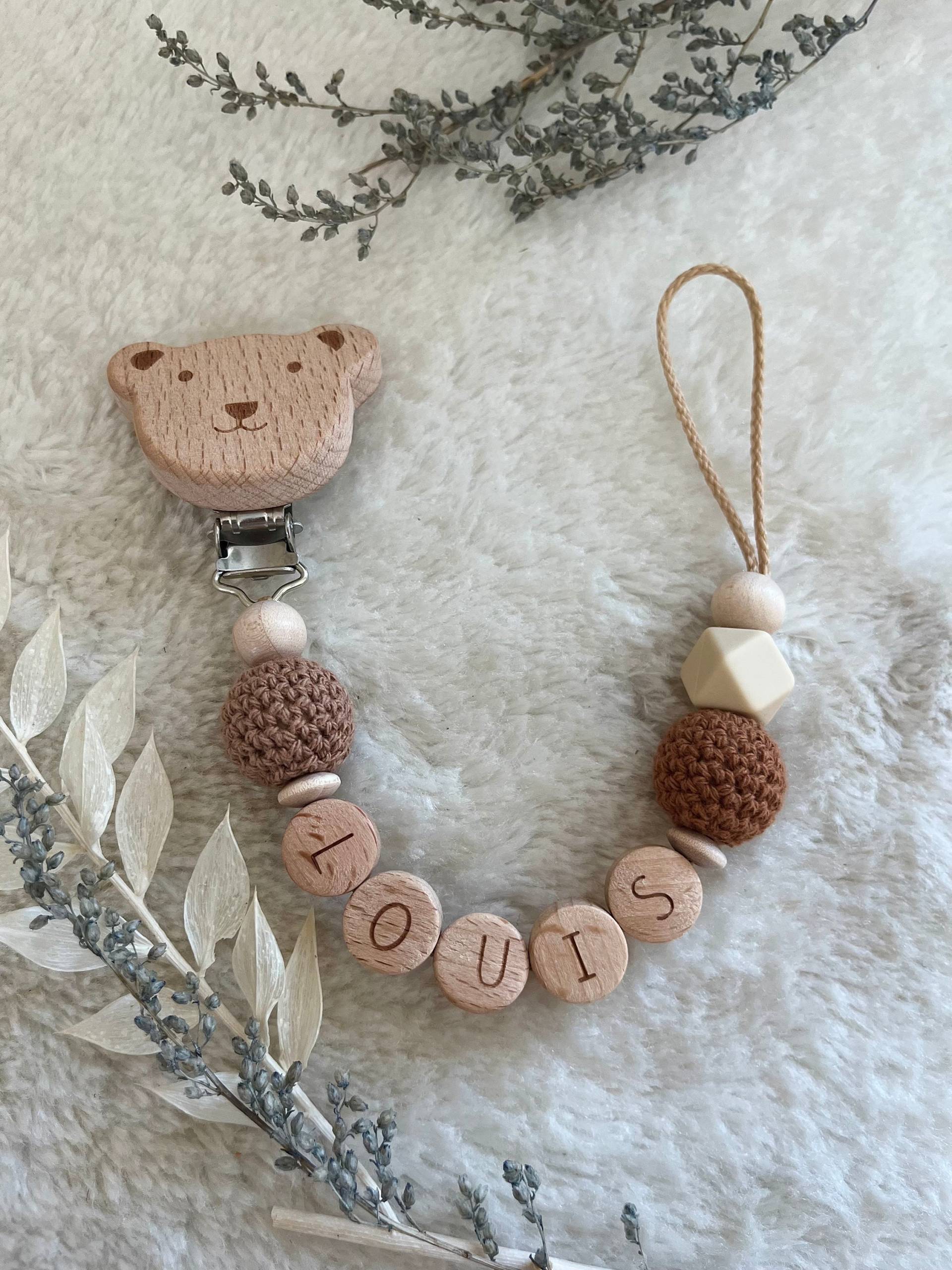 Schnullerkette|Schnullerkette Mit Name|Schnullerkette Junge|Schnullerkette Personalisiert Braun Schnullerkette|Schnullerkette Mit Name|Schnullerkette Junge|Schnullerkette Personalisiert Braun von Etsy - RosaRotDE