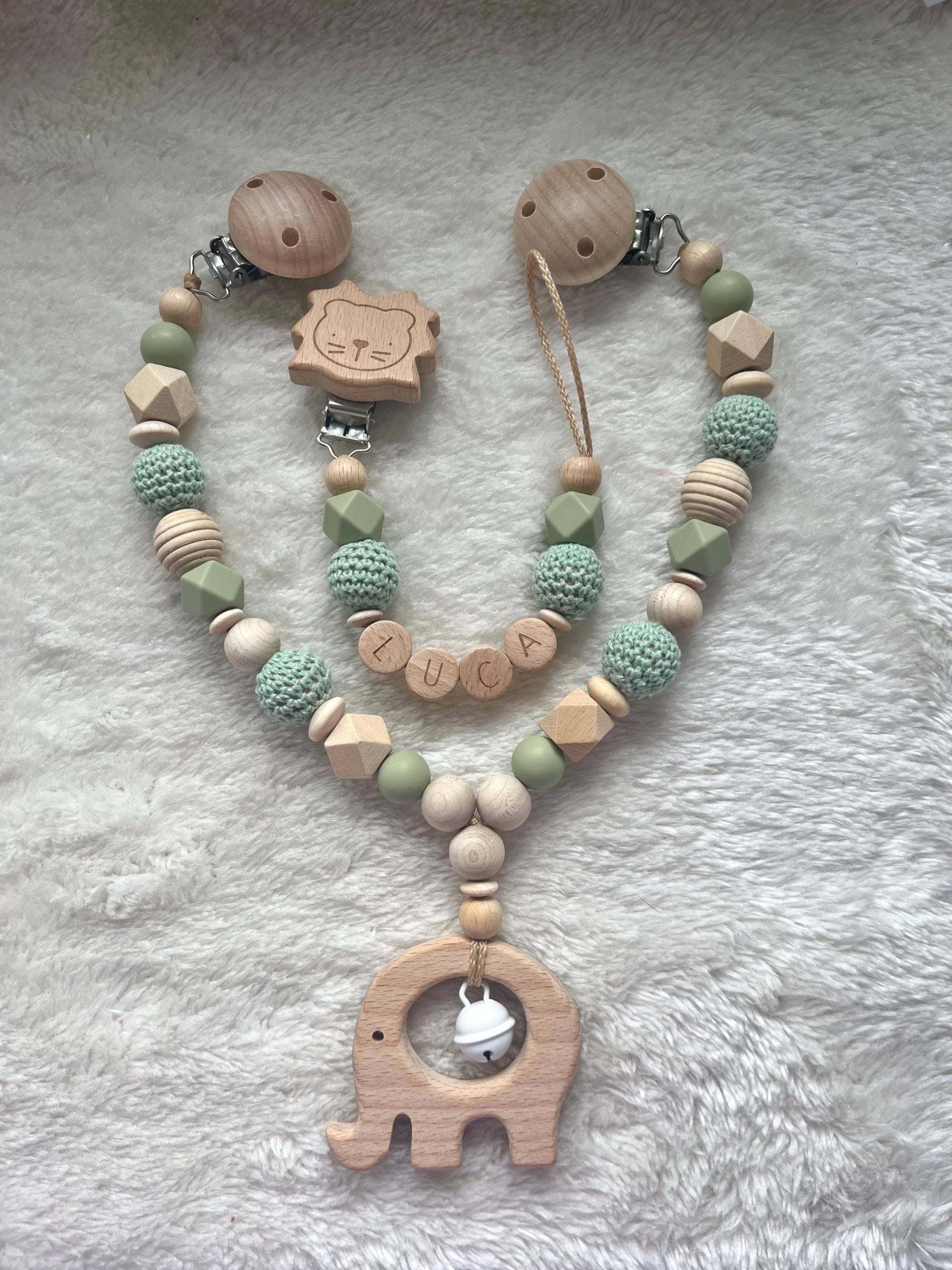 Schnullerkette|Schnullerkette Mit Name|Schnullerkette Junge|Schnullerkette Personalisiert Grün| Nuggikette Mint/Kinderwagenkette von Etsy - RosaRotDE