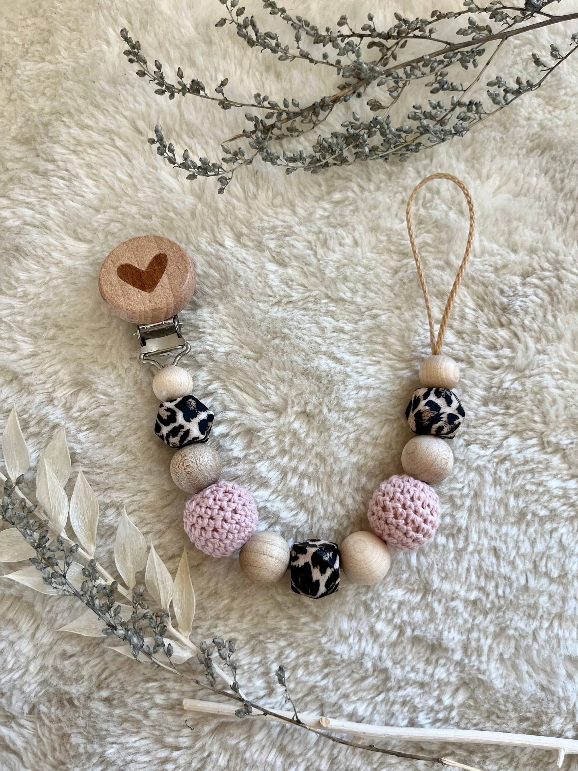 Schnullerkette| Schnullerkette Rosa| Mädchen| Leo Schnullerkette| Schnullerkette Rosa| Mädchen| Leo von Etsy - RosaRotDE