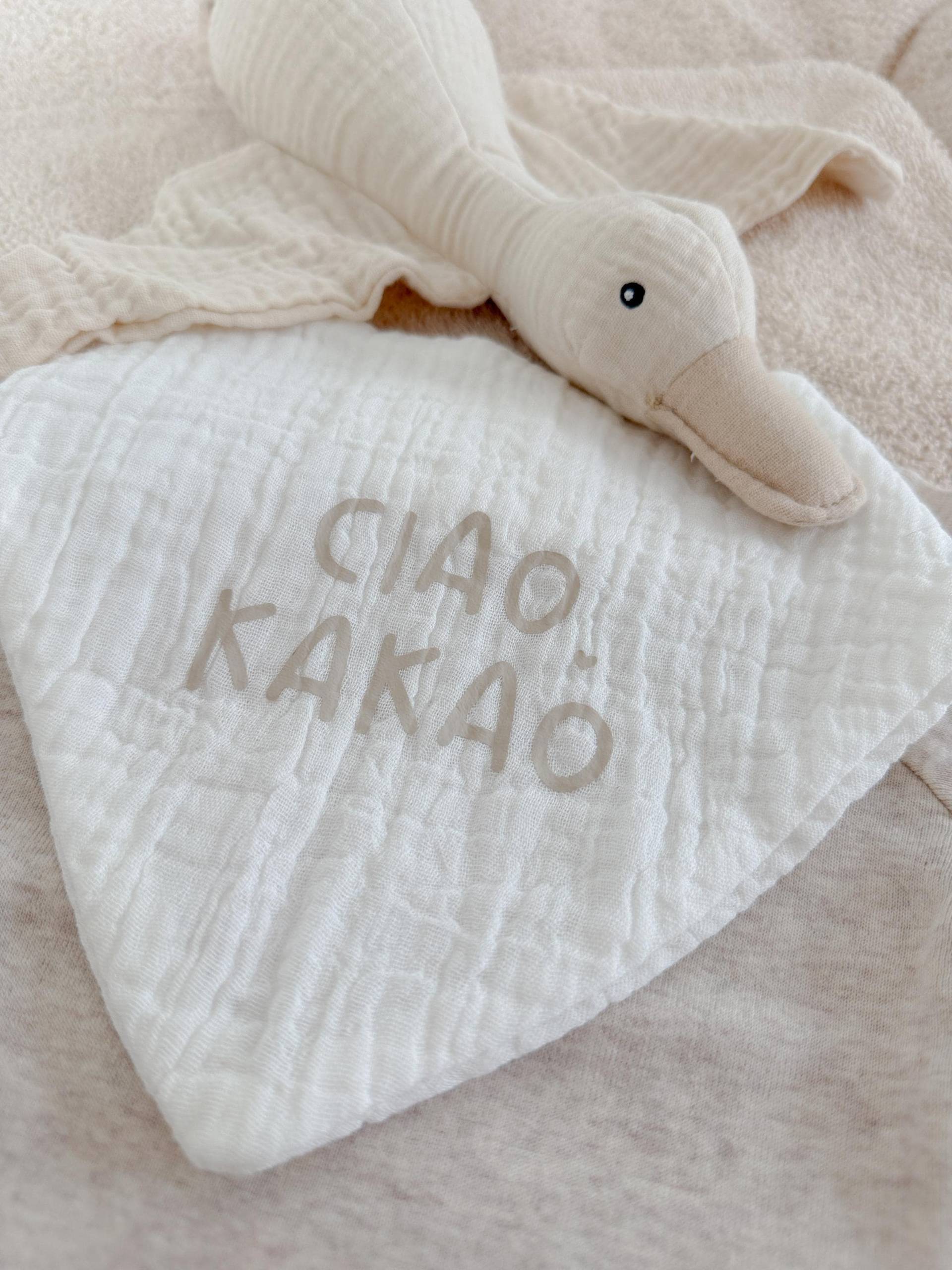 Lätzchen Ciao Kakao Musselin 100 % Baumwolle | Spucktuch Latz von Etsy - Rosaluno