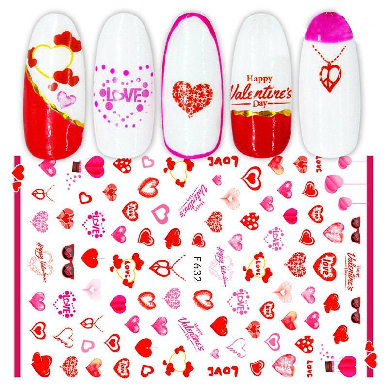 Valentinstag Nail Art Aufkleber, " Herzen von Etsy - RoseBudsDesignGoods