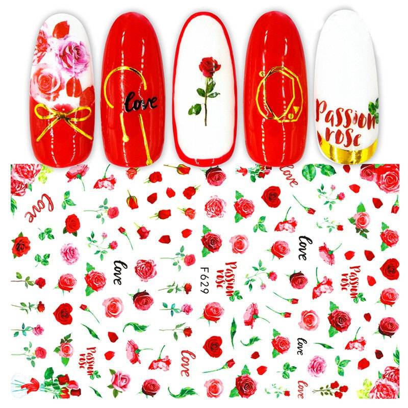 Valentinstag Nail Art Aufkleber, " Rosen von Etsy - RoseBudsDesignGoods