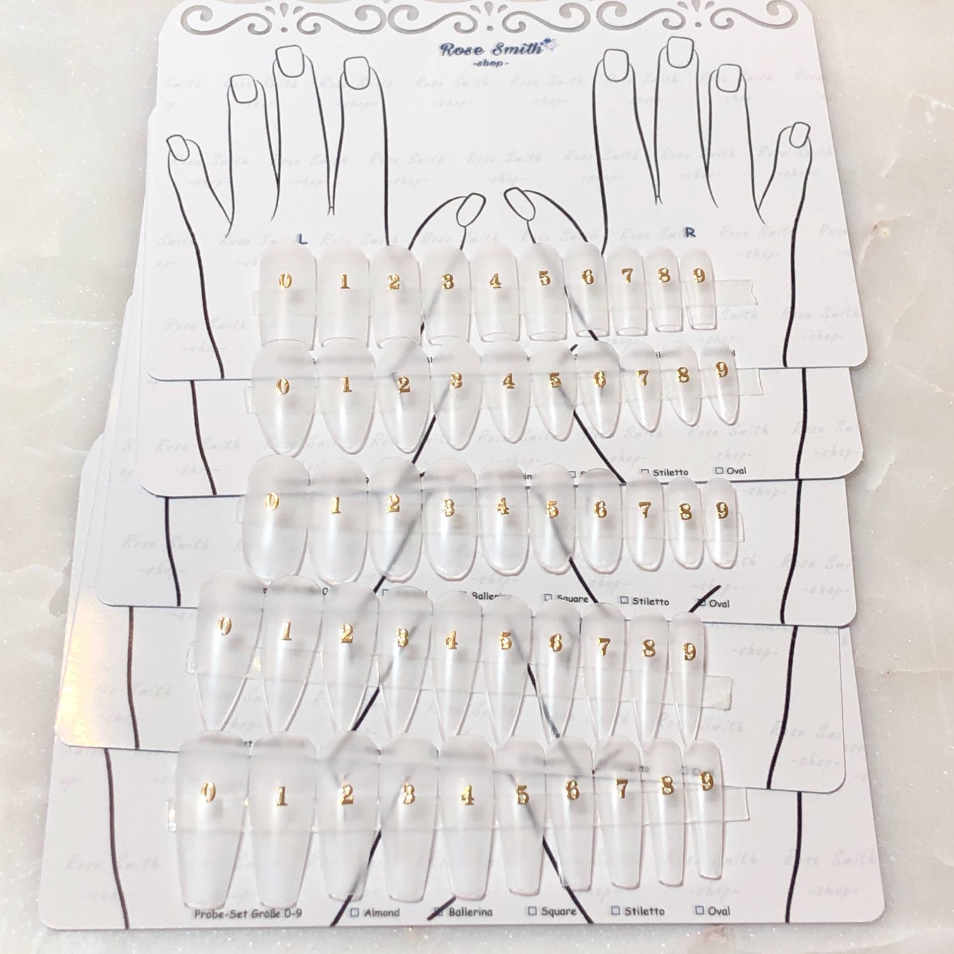Sample Set | Full All 5 Shapes Try On Set Press Nails von Etsy - RoseManicure