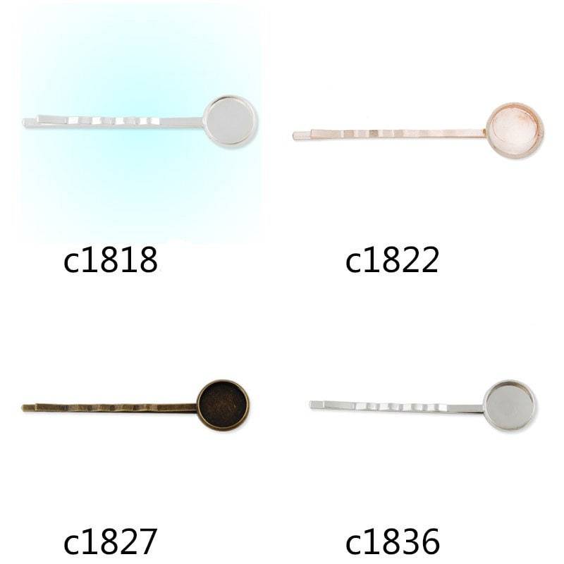 50 Stück 55x12 Mm Messing Bobby Pin Mit Lünette, Passen 12Mm Runde Cabochons, Pin, Haarnadel von Etsy - Rosebeading