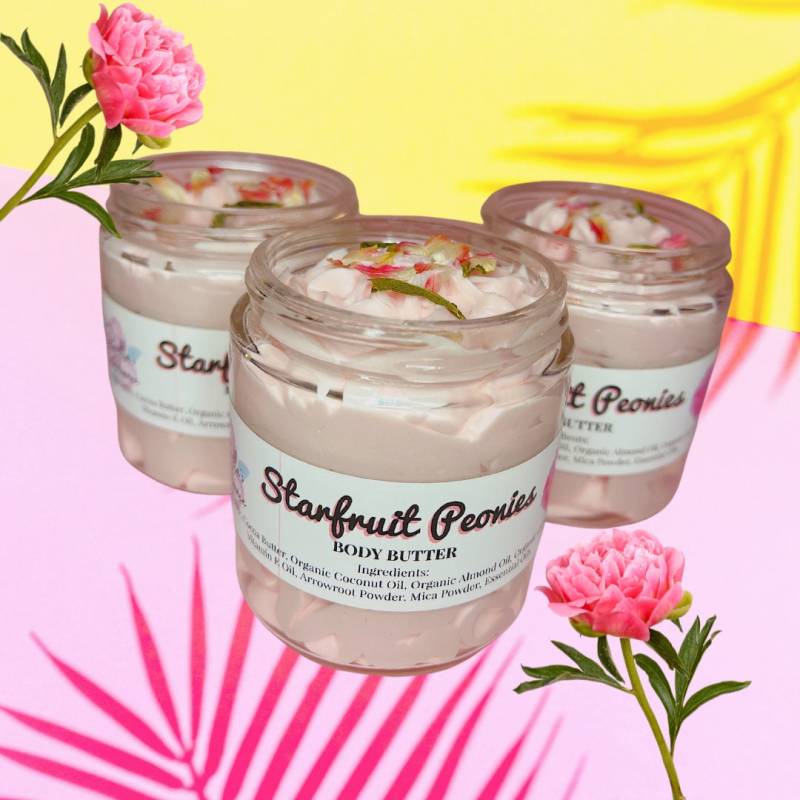 sternfrucht Pfingstrose Körperbutter | Körperlotion Gesichtslotion Feuchtigkeitscreme Hautpflege Empfindliche Haut Vegane Lotion Muttertag von Etsy - RosellasRadianceShop