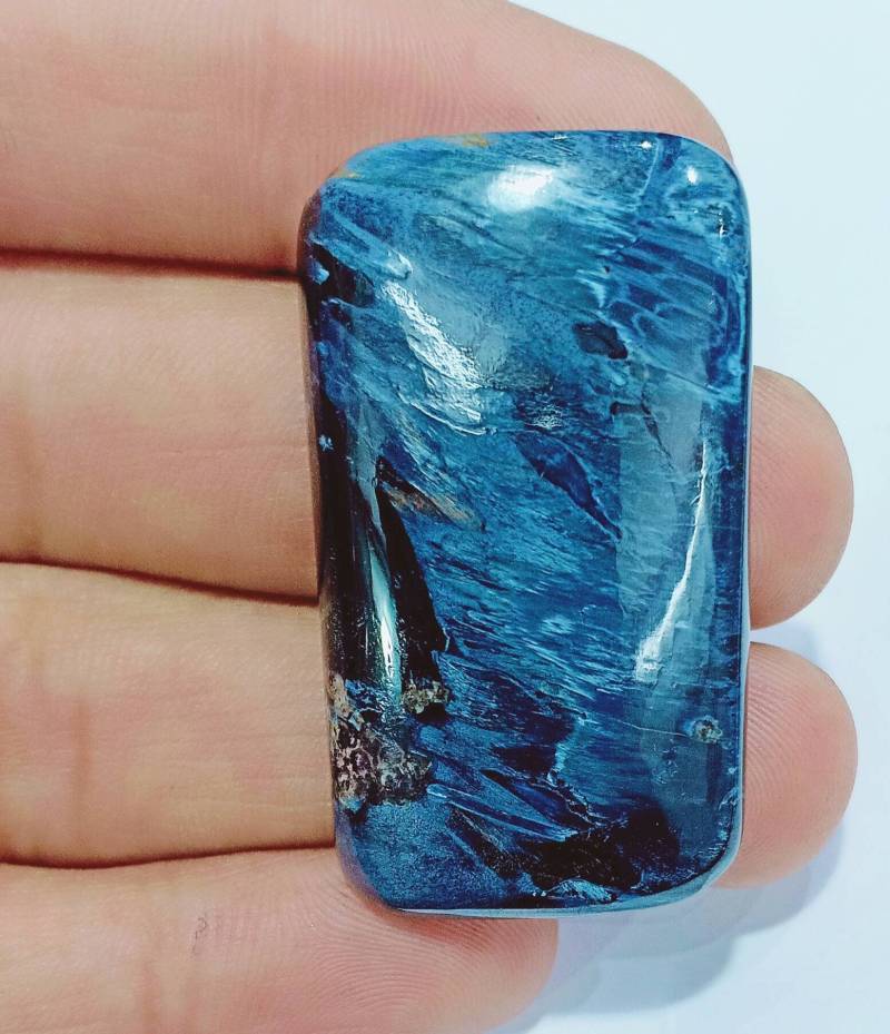Gute Pietersiteblue.big Pec. Kissen Shape.siz 20x42mmgewicht 42.70 Carat.full Silber Glanz Pietersite Itam Macht Ist Gut Made In von Etsy - RoyalgemsGoods