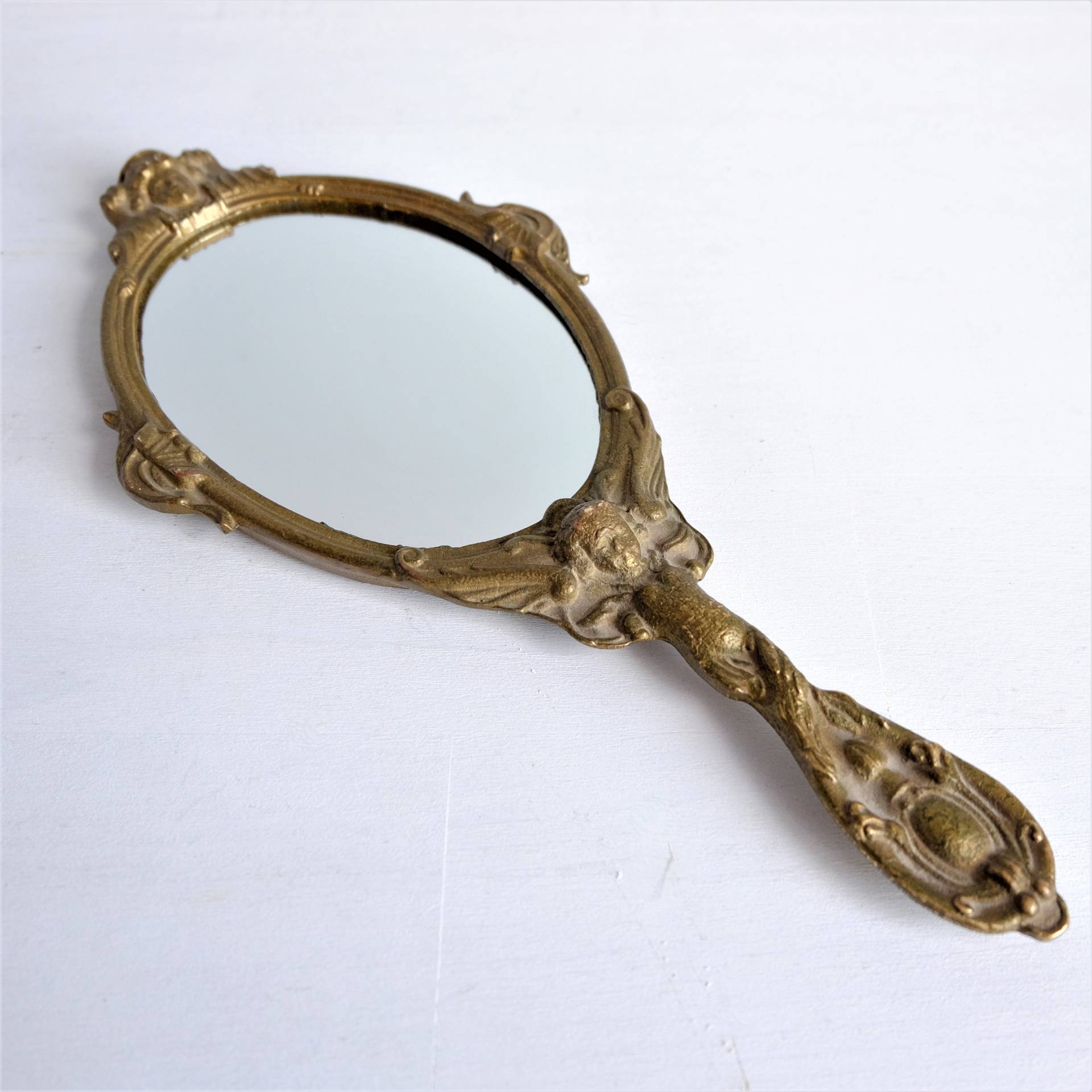 Handspiegel Mit Griff Vintage Bronze Schminkspiegel Make-Up von Etsy - RuBinVintage