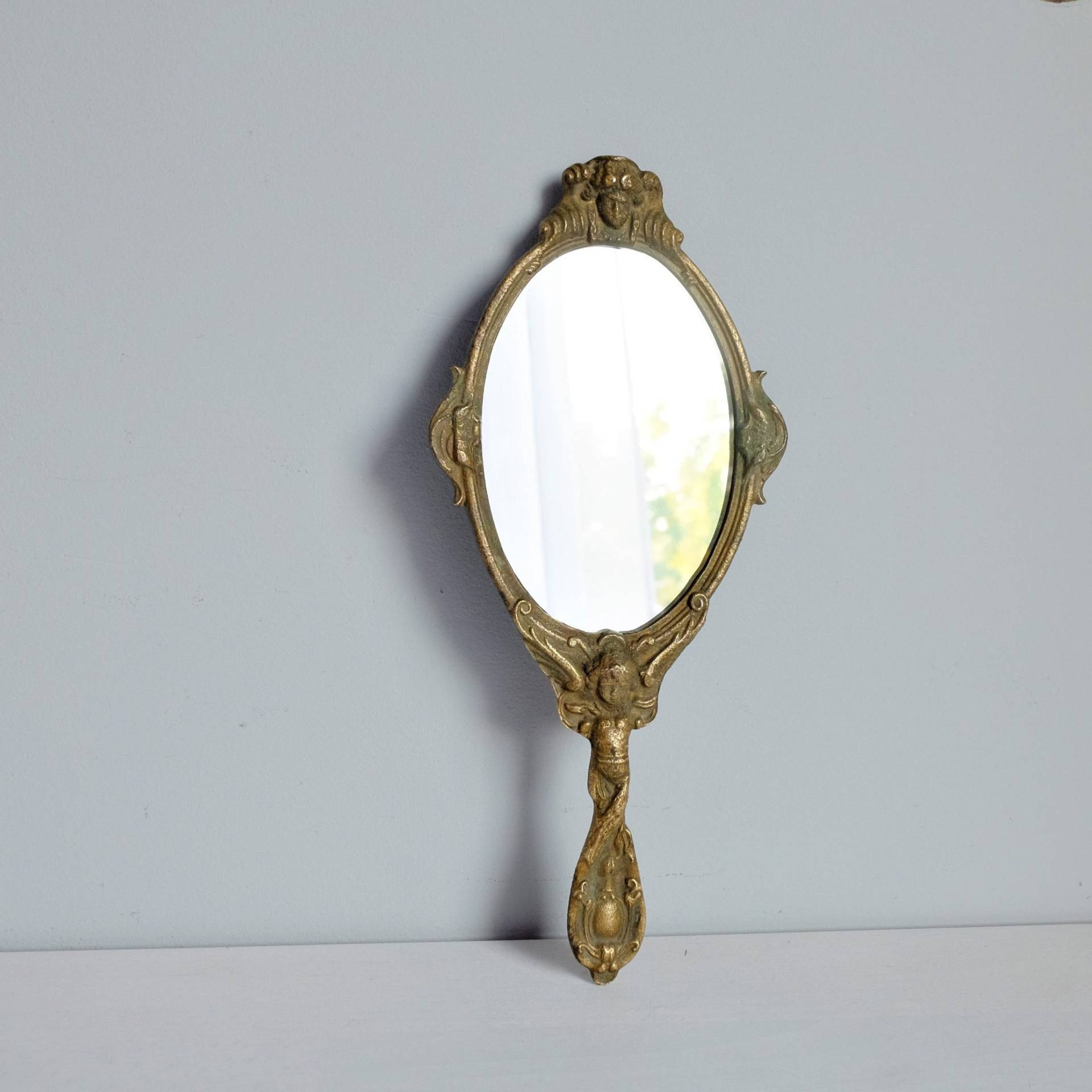Handspiegel Mit Griff Vintage Bronze Schminkspiegel Make-Up von Etsy - RuBinVintage