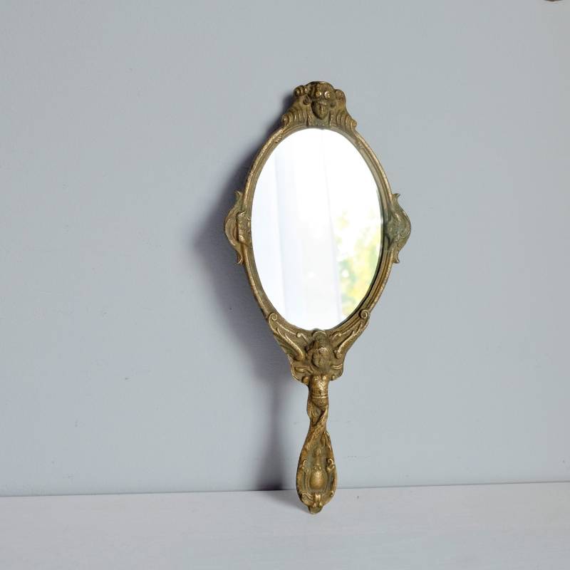 Handspiegel Mit Griff Vintage Bronze Schminkspiegel Make-Up von Etsy - RuBinVintage