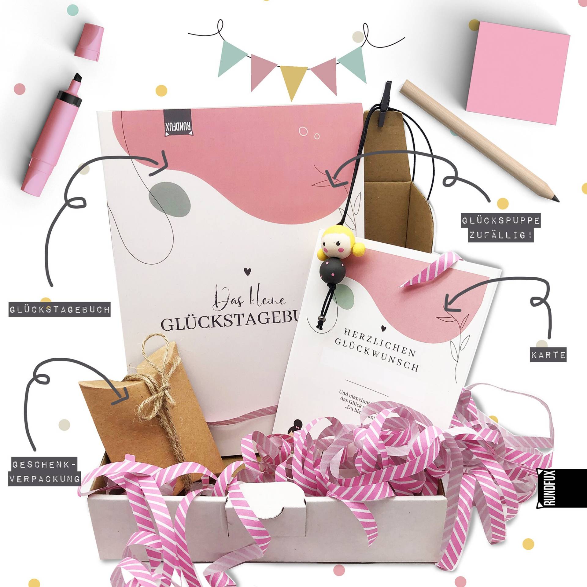 Beste Freundin Box - 3Er Set Glückstagebuch/Dankbarkeitsjournal, Glückwunschkarte Und Glücksbringer/Glückspüppchen Briefkasten Geschenk Beste Freundin Box - 3Er Set Glückstagebuch/Dankbarkeitsjournal, Glückwunschkarte Und Glücksbringer/Glückspüppchen Briefkasten Geschenk von Etsy - Rundfux