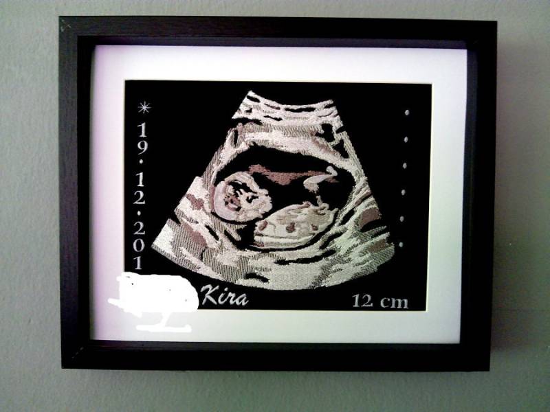 Schwanger, Schwangerschaft, Geburt, Ultraschall , Ultraschallbild, Geburtstag, Stickerei von Etsy - SCHWARZKLEIDSCHNECKE