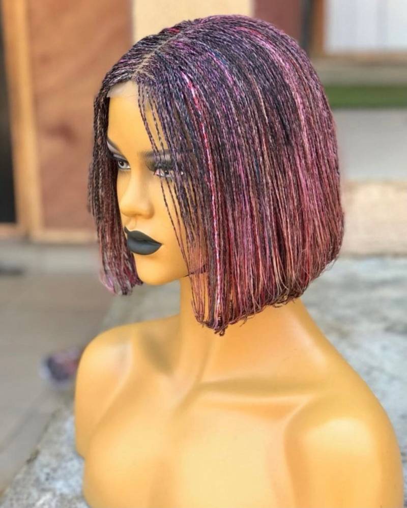 Multi Color Lace Closure Micro Twist Bob Perücke, 12/14 Zoll von Etsy - SGoldAfrique