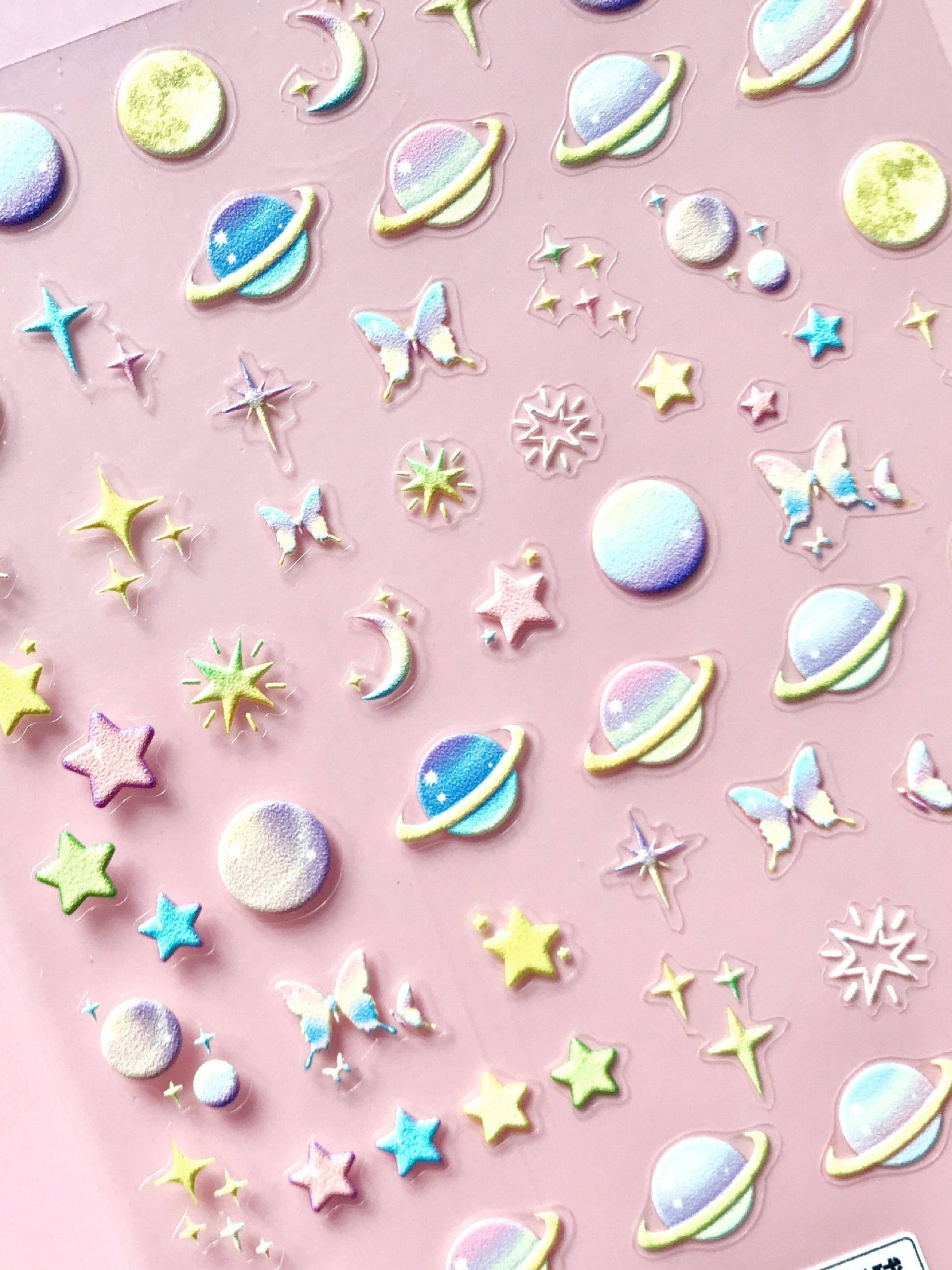 Celestial Planet Stern Nail Art Sticker/Nagelsticker Galaxy Selbstklebend von Etsy - STARRYPLAYSNAIL