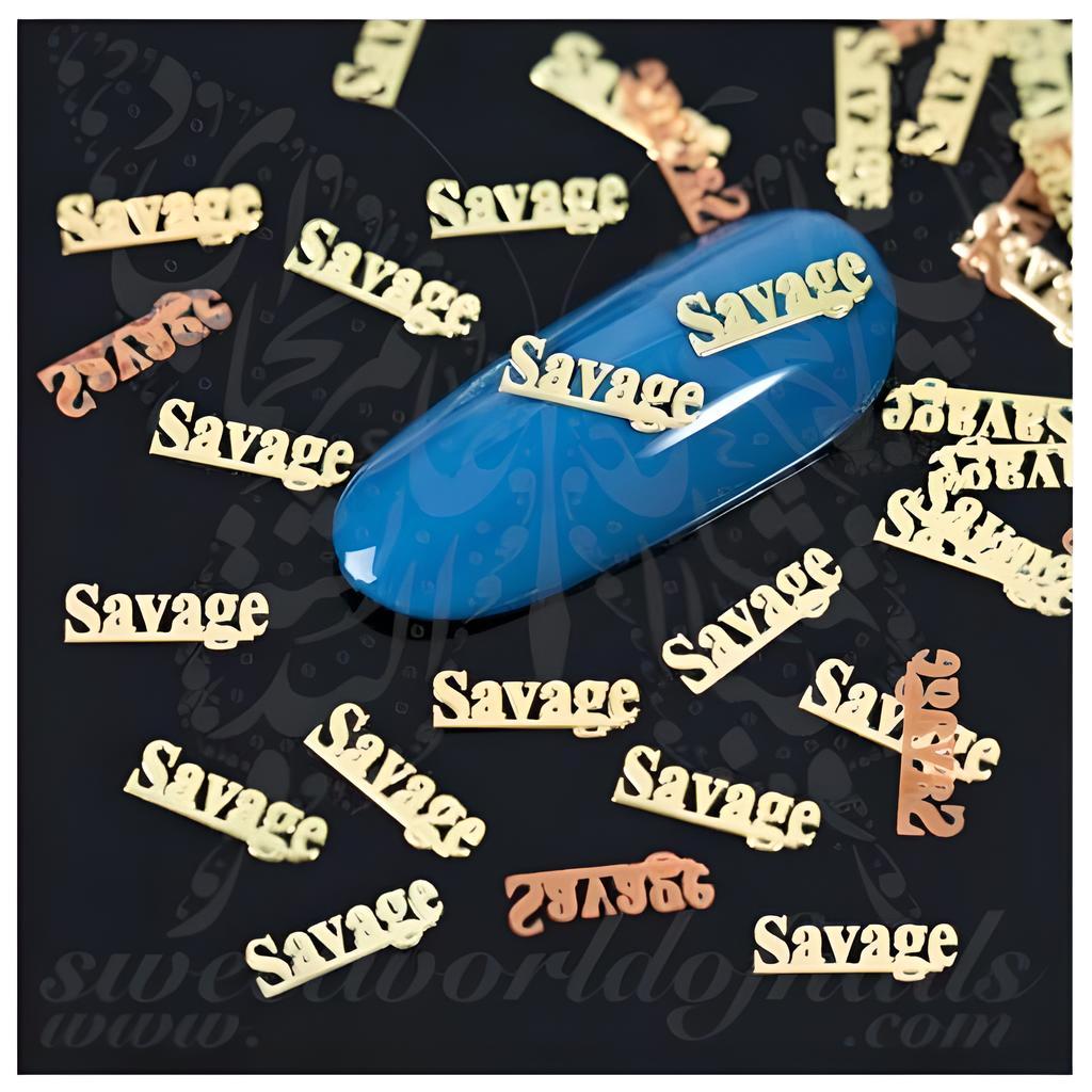 Savage Nagel Charms - Gold & Rosegold Wort Nail Art | Mutige 3D-Buchstabennageldekorationen Edgy Zubehör Für Acryl Und Gel Nägel von Etsy - SWNails
