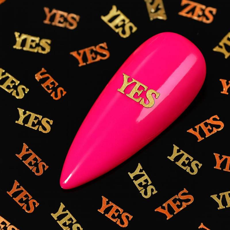 Yes Nail Charms - Gold Und Kupfer Buchstaben Art Dekorationen | Word Nagelzubehör Für Gel, Acryl & Press-On Nägel von Etsy - SWNails