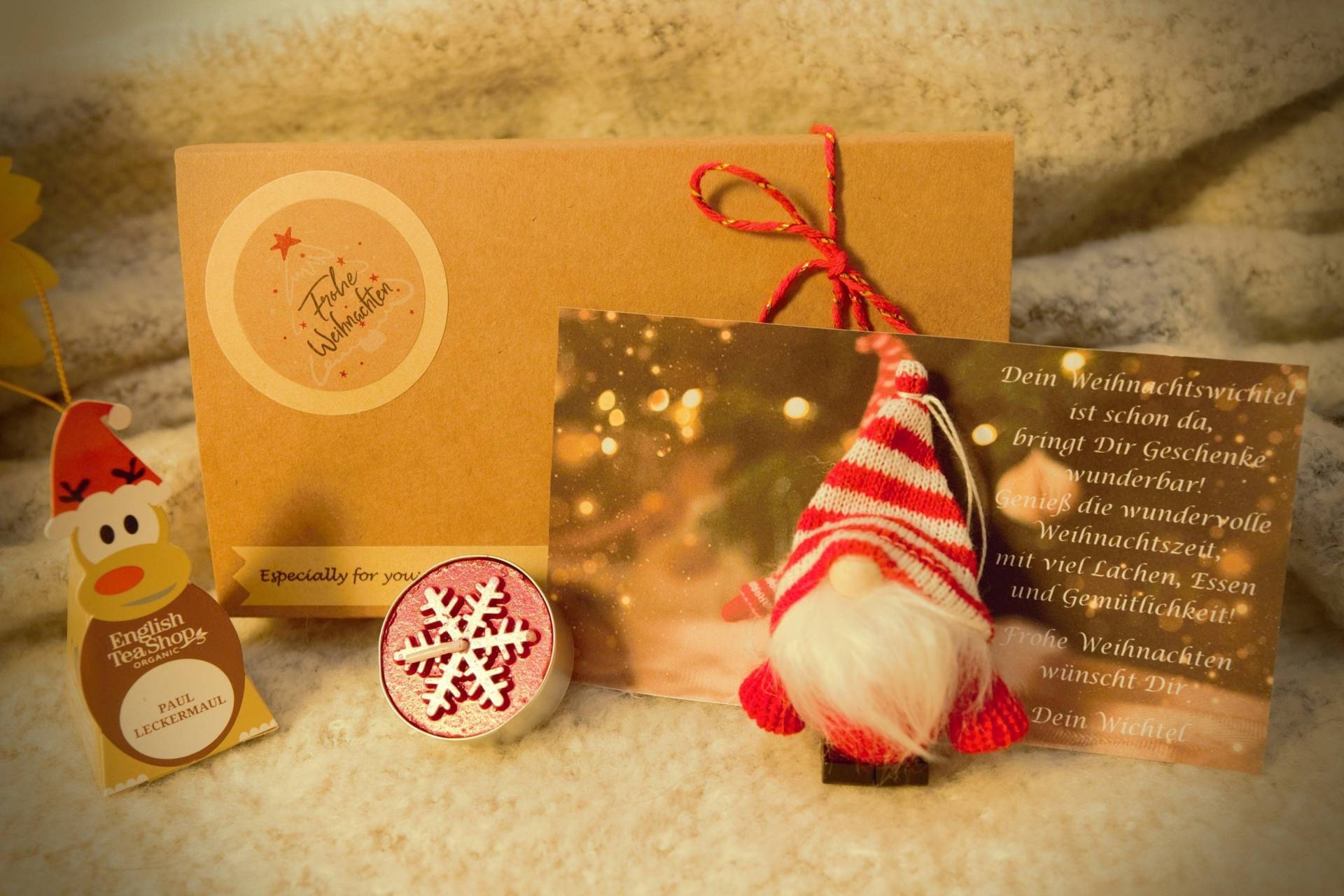 Weihnachtsbox Mit Weihnachtswichtel, Wohlfühltee Und Kerze, Für Schöne Weihnachten von Etsy - SabrinasGeschenke