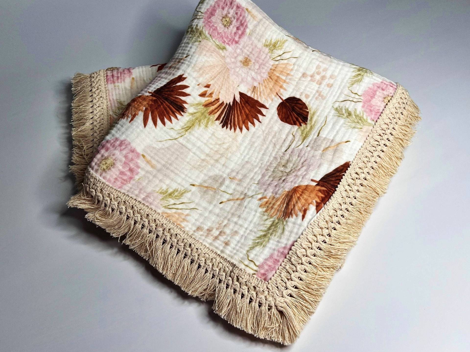 Premium Musselindecke Mit Baumwollefransen von Etsy - SaharAtelier