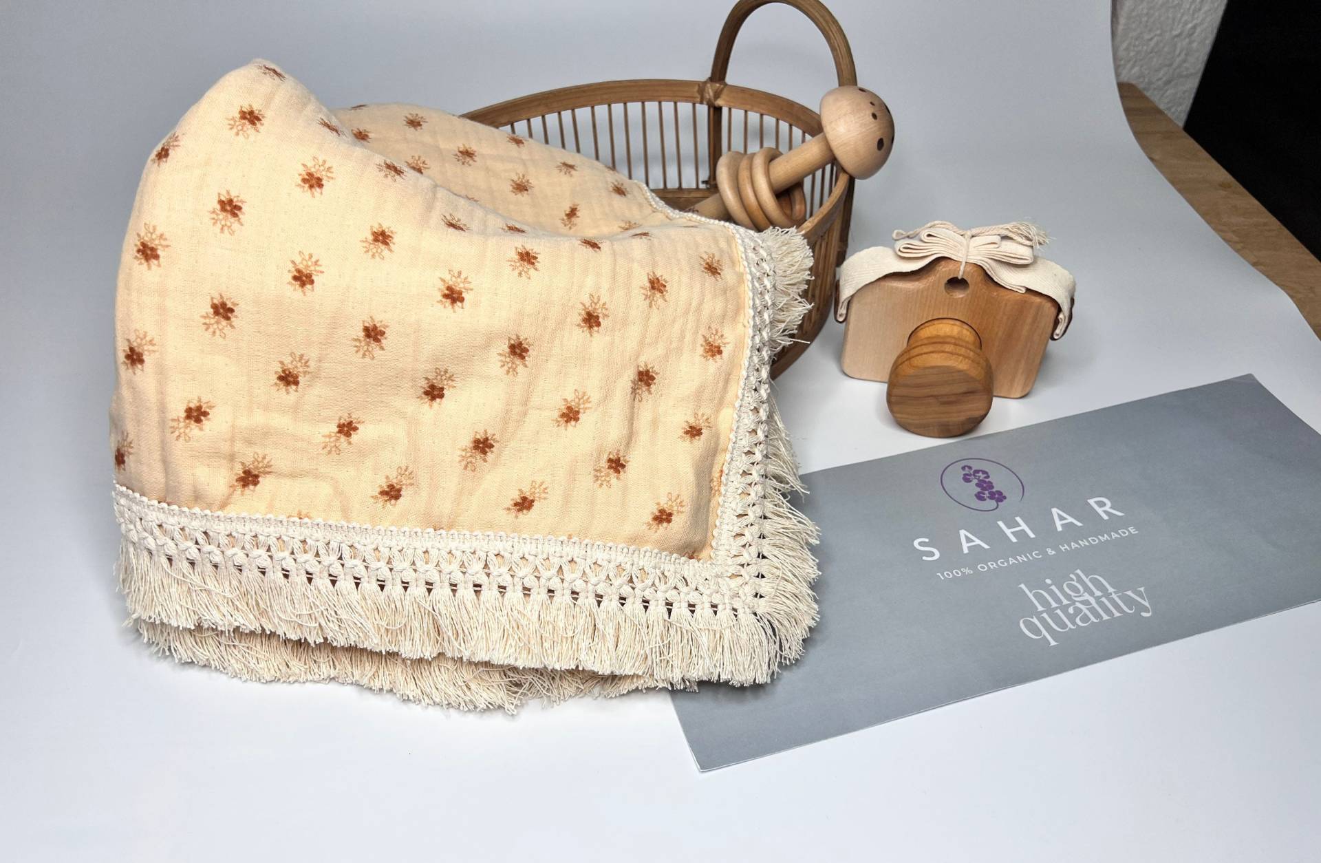 Premium Musselindecke Mit Baumwollfransen von Etsy - SaharAtelier