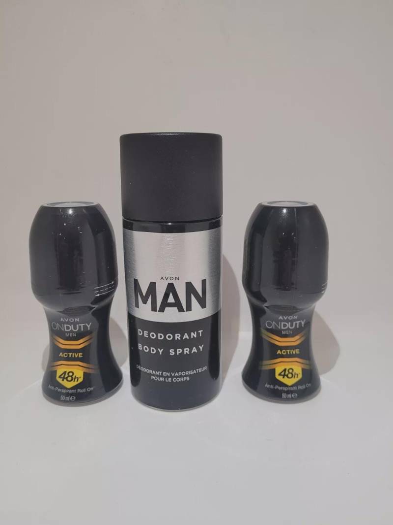 Avon Deodorant Body Spray + Onduty Roll On Man 150 Ml 2 X 50 von Etsy - Saidoo00