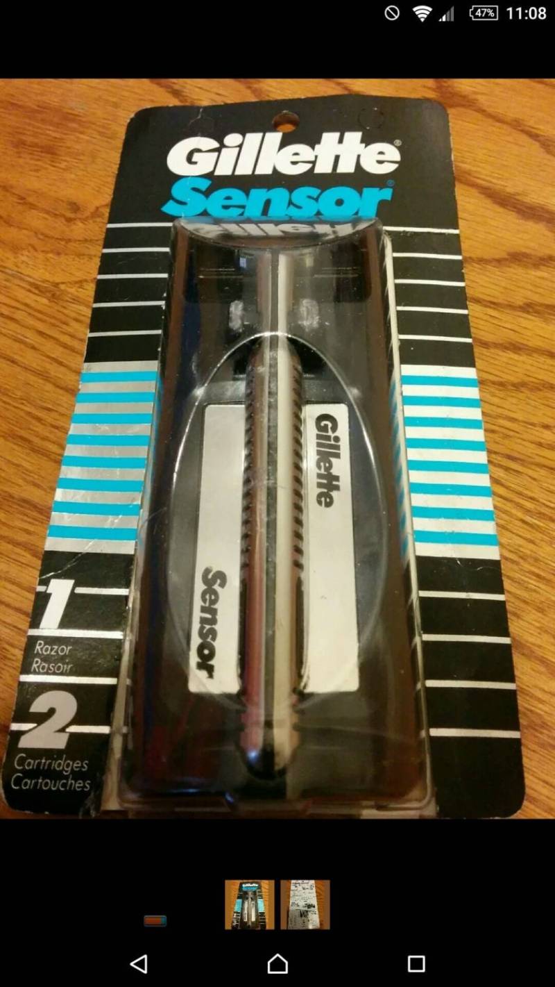 Vintage Gillette Sensor Rasierer Griff Neu in Verpackung Mit Patronen Von 1989 Selten von Etsy - SammysVintageStuff