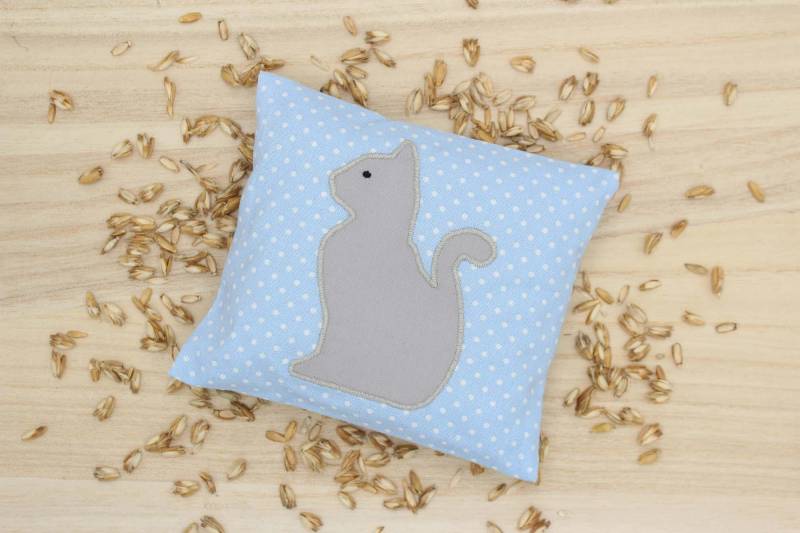 Dinkelkissen, Katze, Hellblau, Klein, Für Babies Und Kinder, Körnerkissen, Wärmekissen, Handwärmer von Etsy - SamsitaDesign